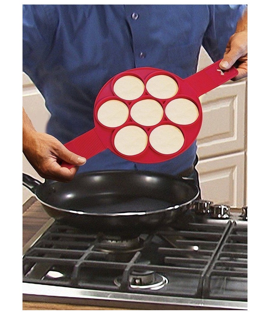 Trade Shop - Stampo In Silicone Per Pancakes Cucina Frittelle Antiaderente Padella Omelette - - 5