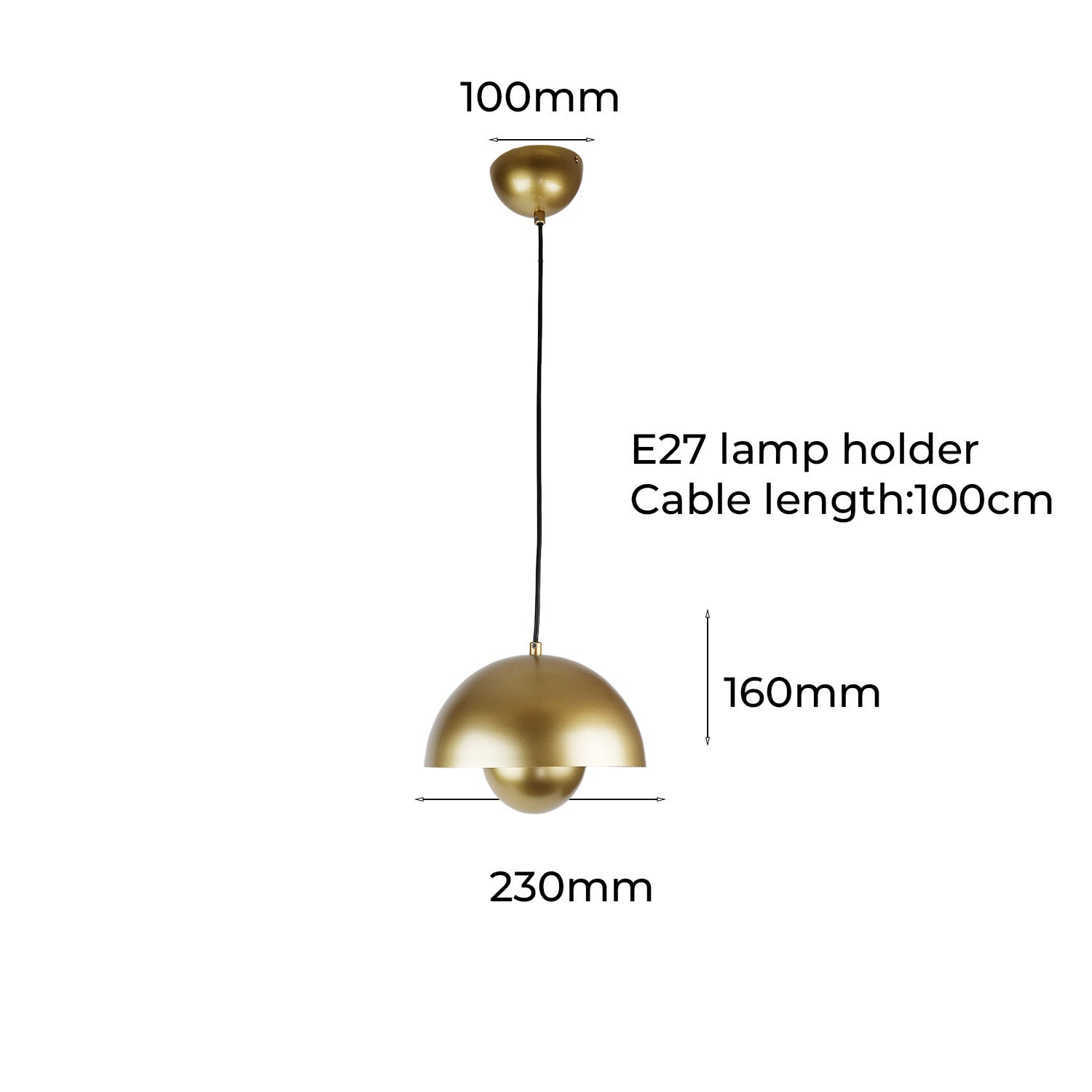 Suspension Plafonnier Lustre Floral Doré E27 avec Design 