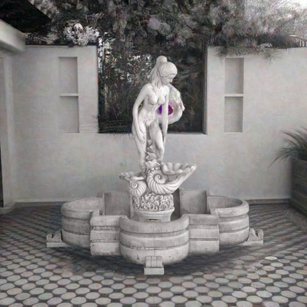 Fontaine Classique en béton-pierre Femme 106x106x94cm. - 4