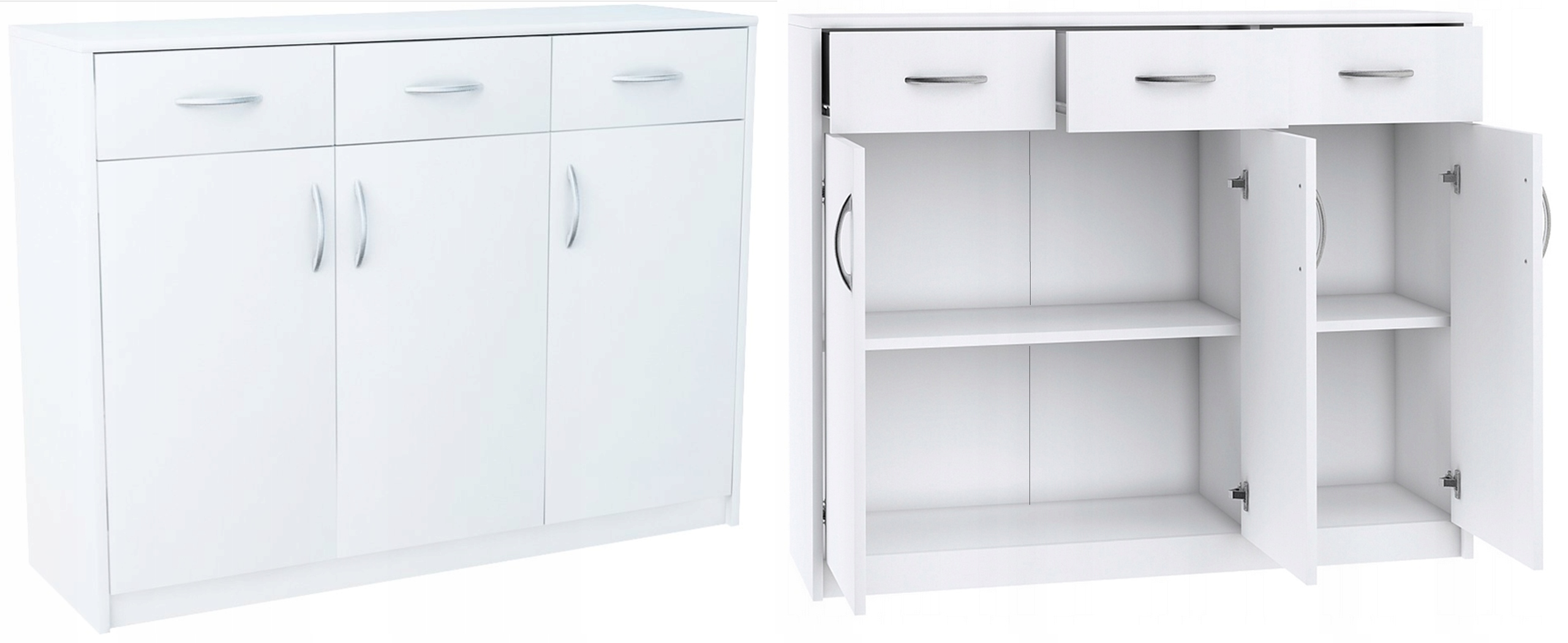 Komoda szafka 3D3S BIAŁA 110cm szuflady regał - 3
