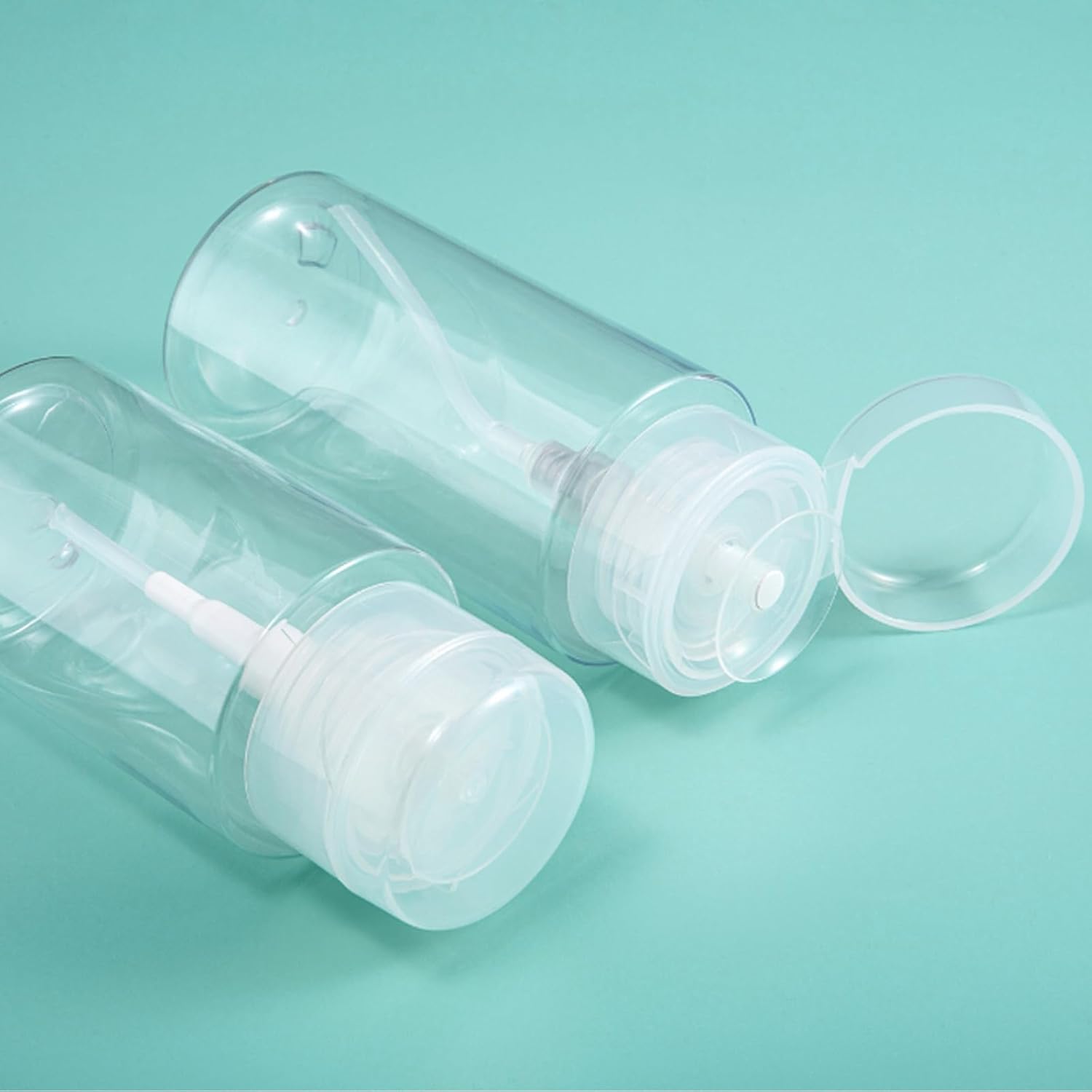 2 Pièces 100ml Flacon Pompe Vide Pompe Distributeur Eau Change Bebe Transparent Pompe a Vide pour Démaquillant et Dissolvant Nettoyant - 3
