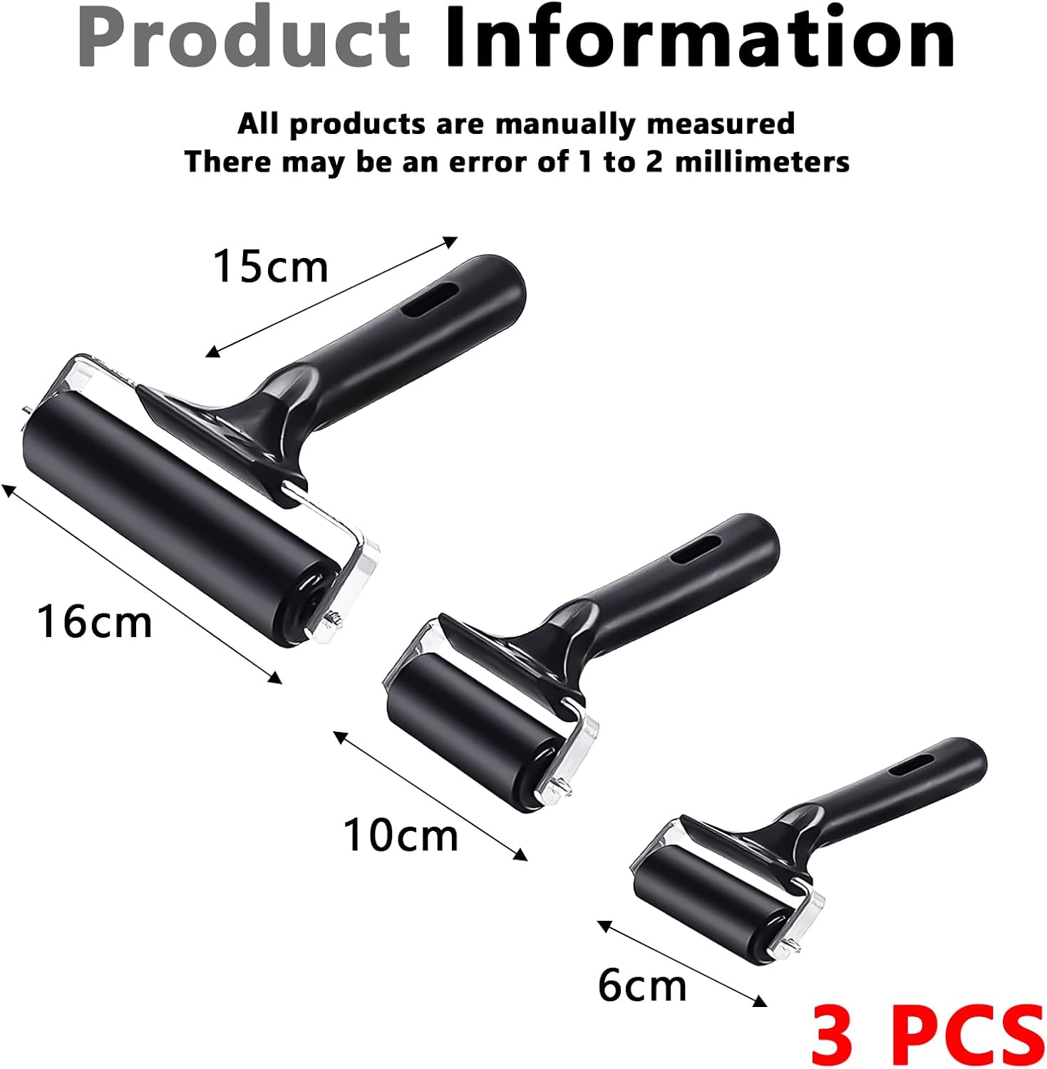 Linogravure Kit Lot De 2 Rouleaux D'Impression Linoléique Robustes Avec 1 Rouleau Rouleau Caoutchouc