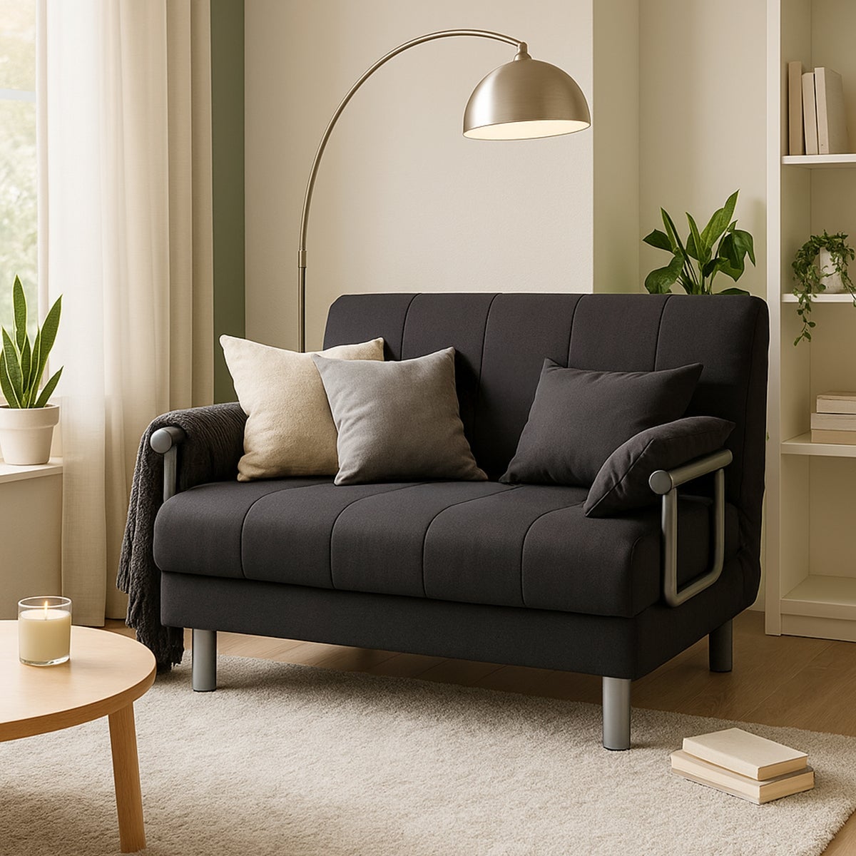 Divano poltrona letto piazza e mezza pieghevole tessuto Deborah