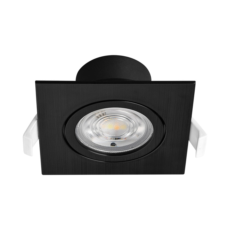 Lot de 10 spots LED encastrables 3en1 carré noir 7W IP20 Dimmable - 5