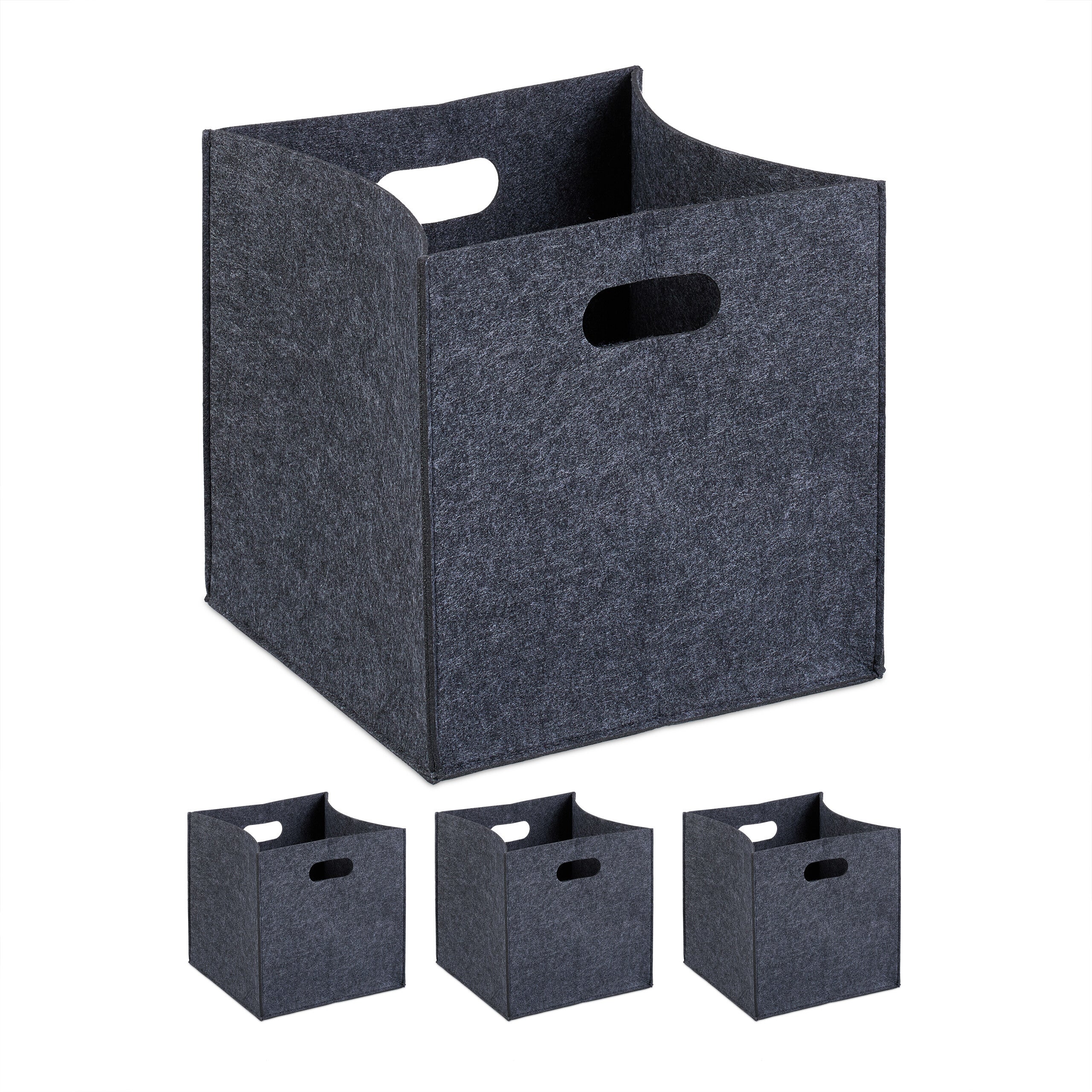 Relaxdays 10025655_127 Lot De 2 Boîtes De Rangement, Carrées En Tissu