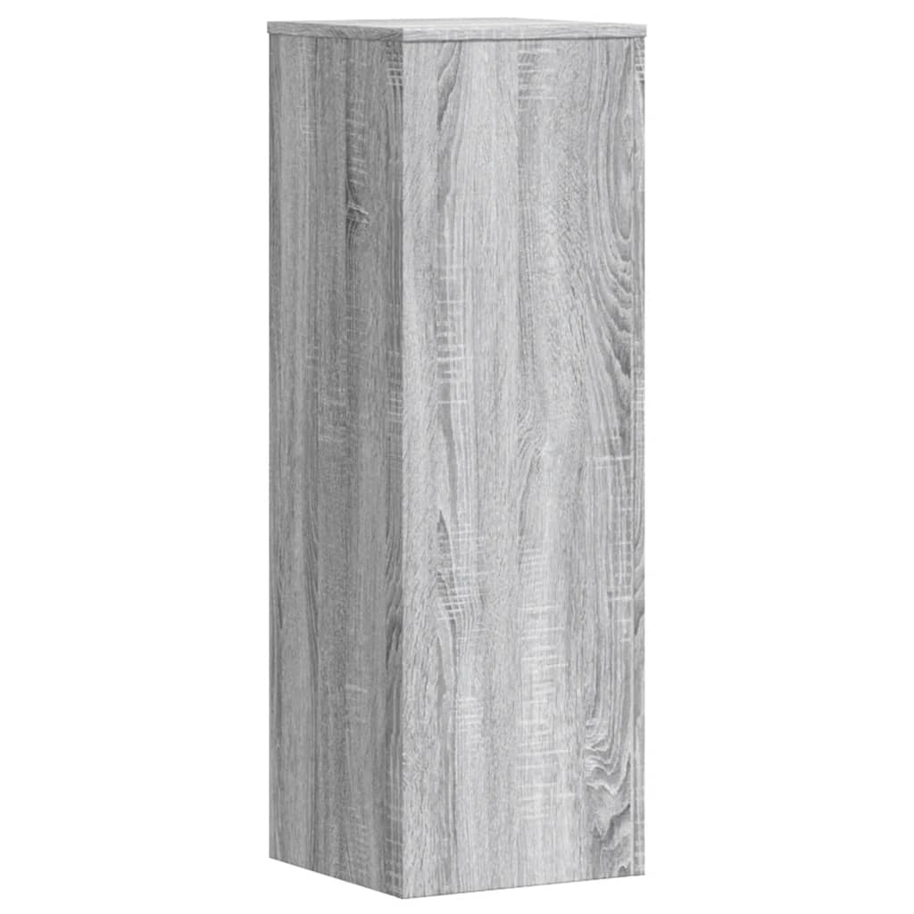 Supports pour plantes, 2 pièces, gris, panneau de bois - 5
