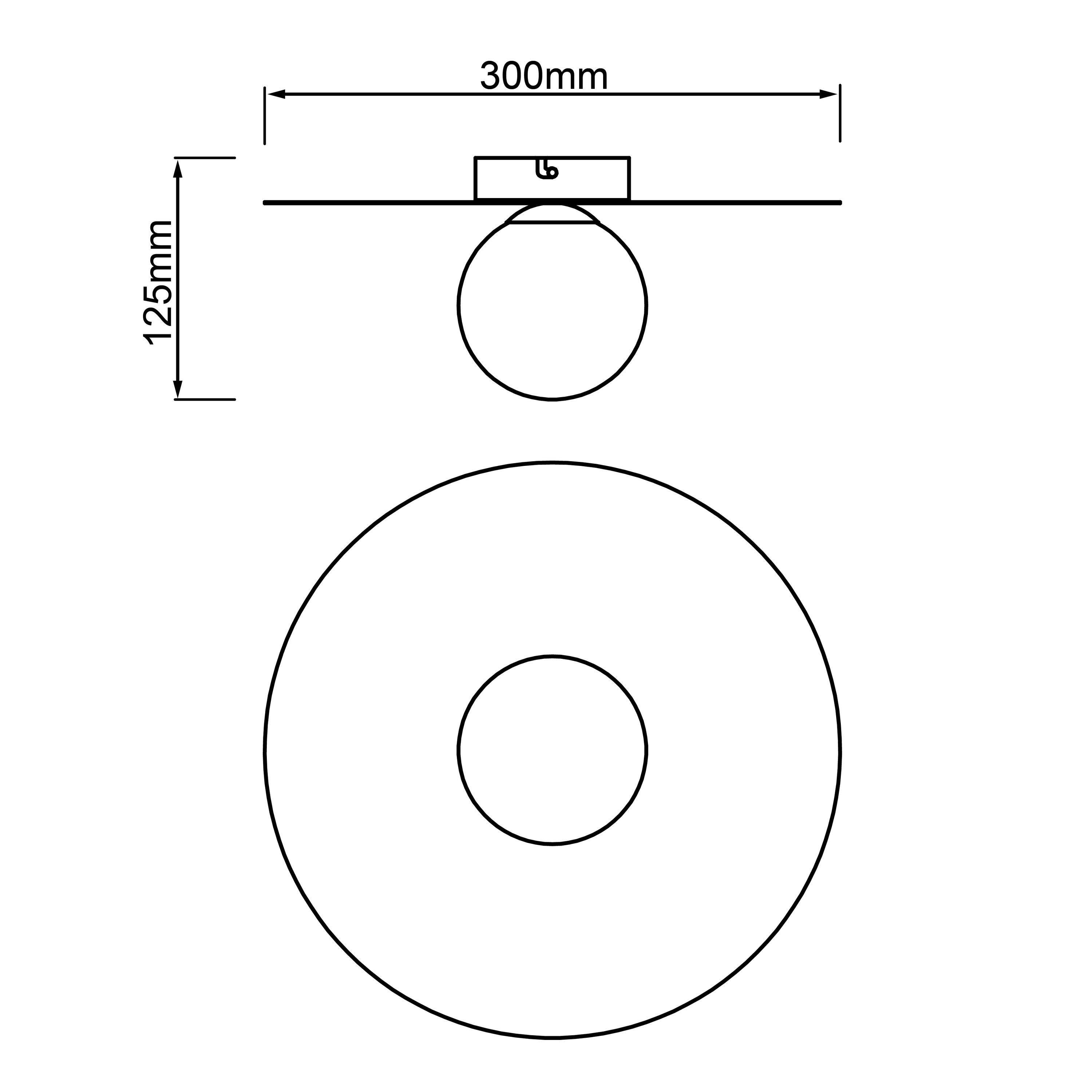 ZON-Plafonnier ou Applique murale Métal/Verre Ø30cm - - 5