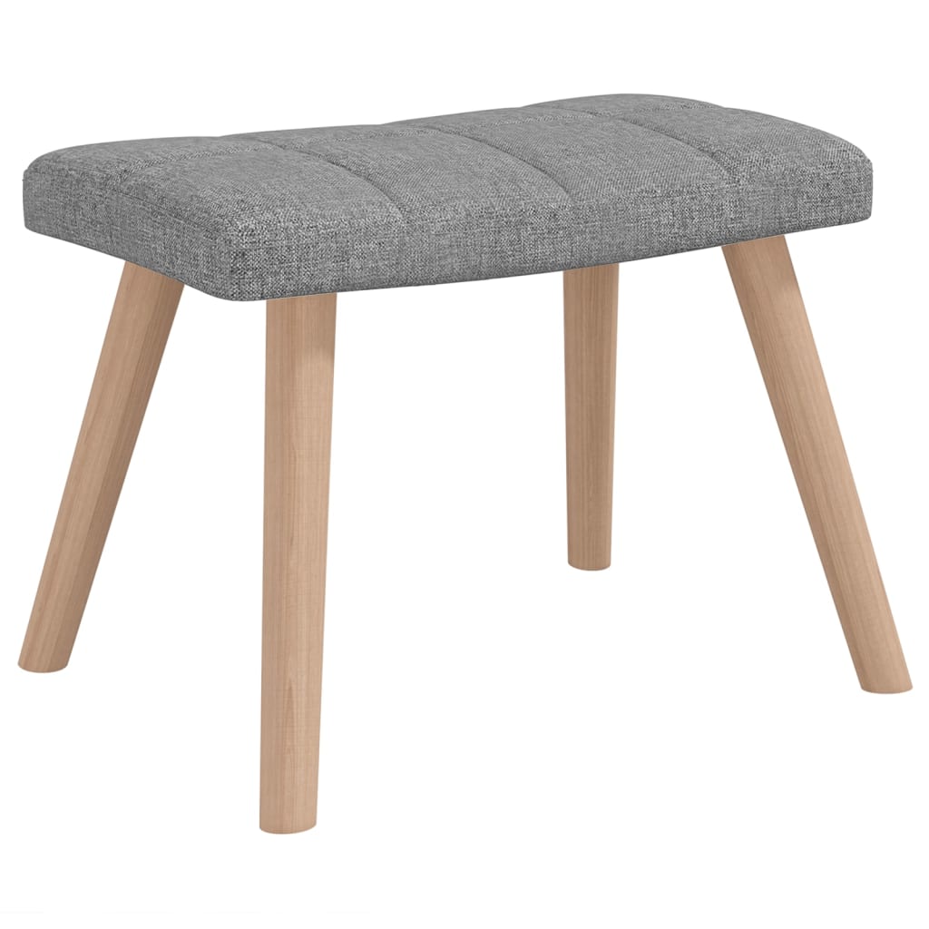 Chaise à bascule | Fauteuil à bascule | Fauteuil de relaxation avec tabouret Gris clair Tissu597156 - 4