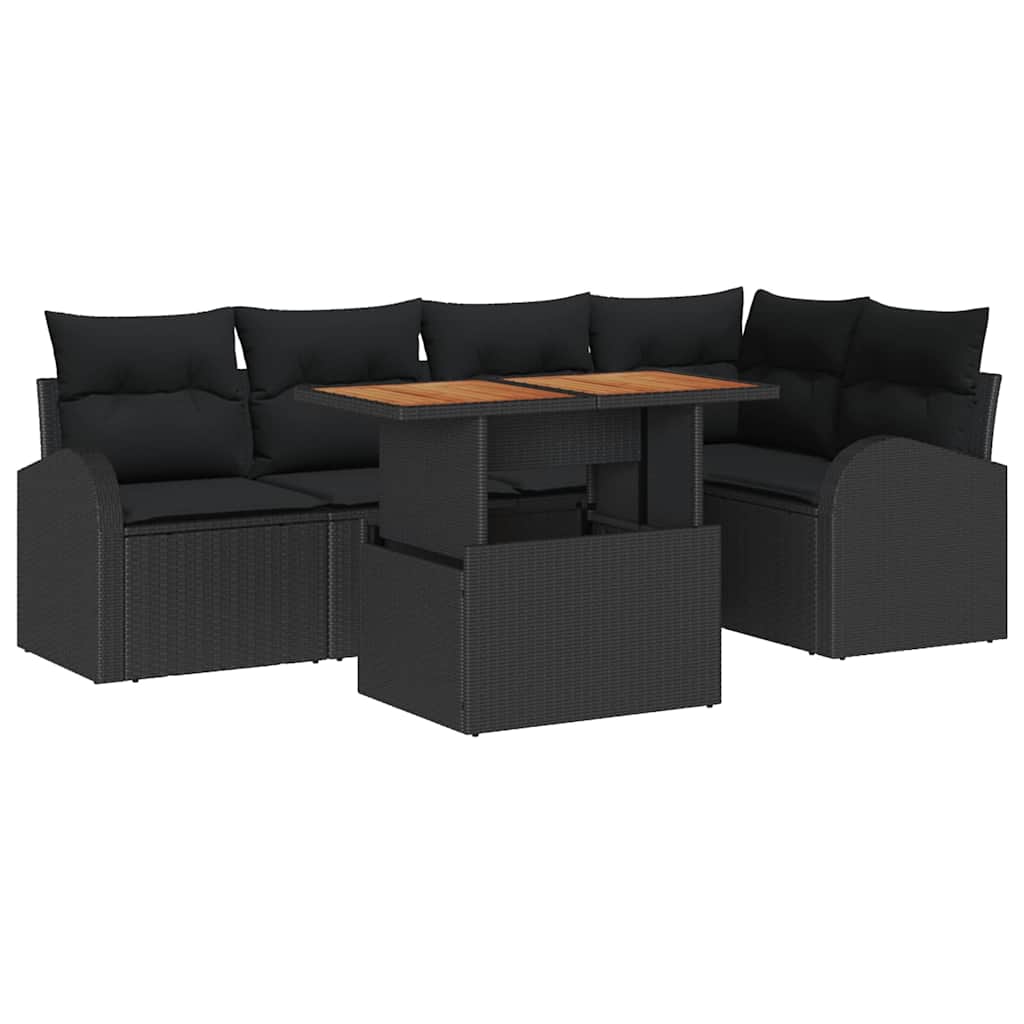 Zestaw Mebli Ogrodowych Czarny Polirattan Komplet Wypoczynkowy Meble Ogrodowe Na Taras Balkon Ogród