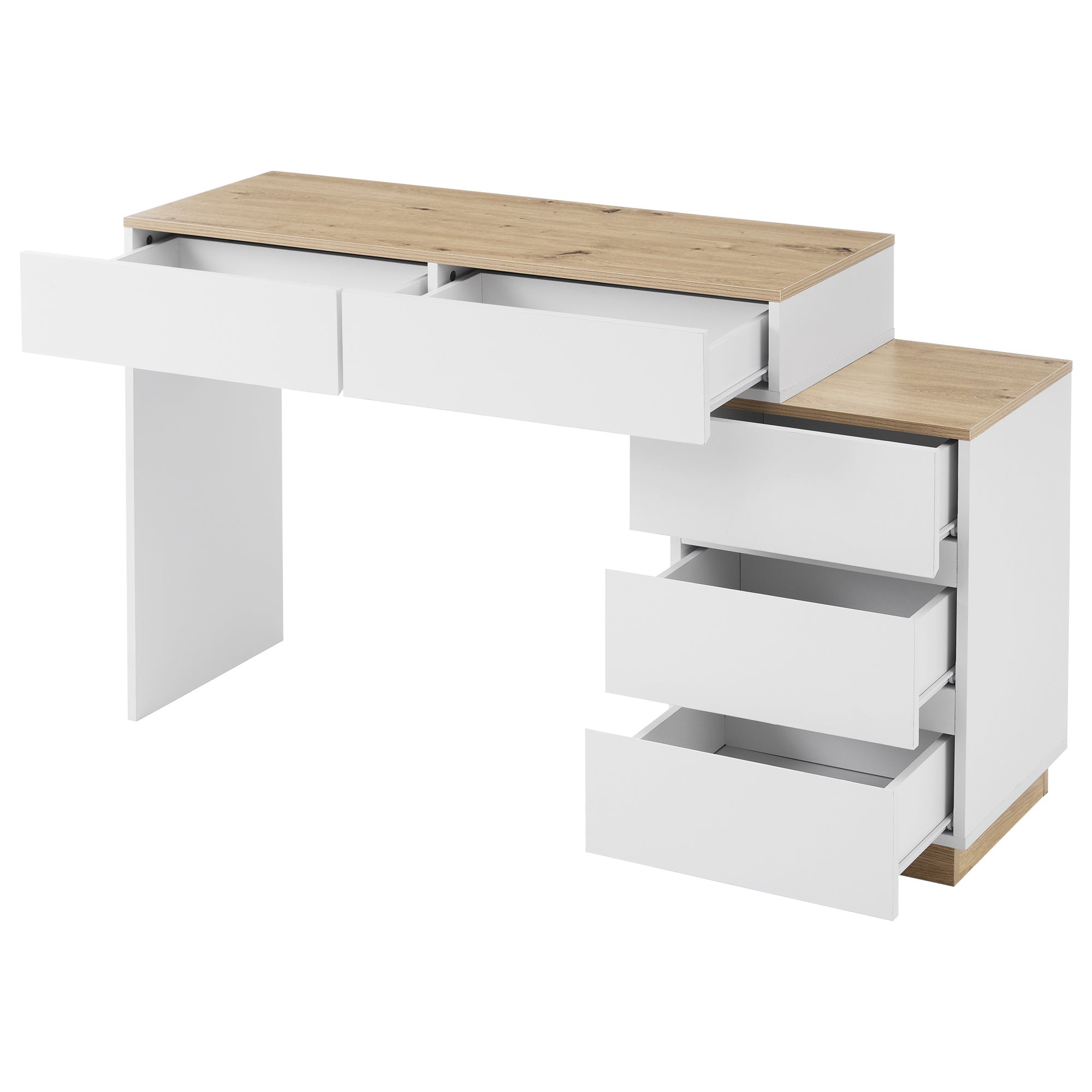 Coiffeuse sans miroir en MDF Blanc H. 125 x l. 76 x P. 38.9 cm - 7