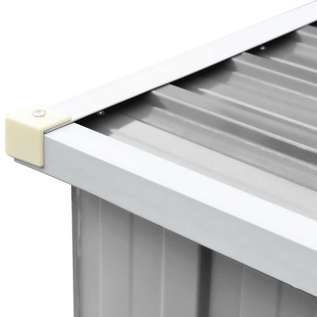 vidaXL Abri de stockage de bois Acier galvanisé 330x84x152 cm Gris - 9