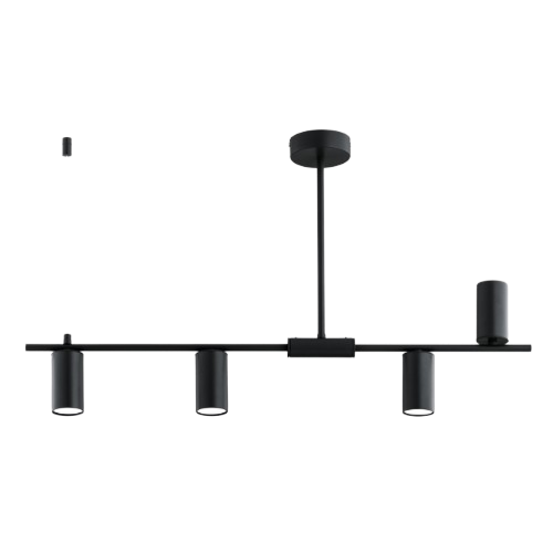Lampa wisząca Uranos czarna 4xGU10x10W nowoczesna wym: 46 x 82 x 10 cm metal Alfa