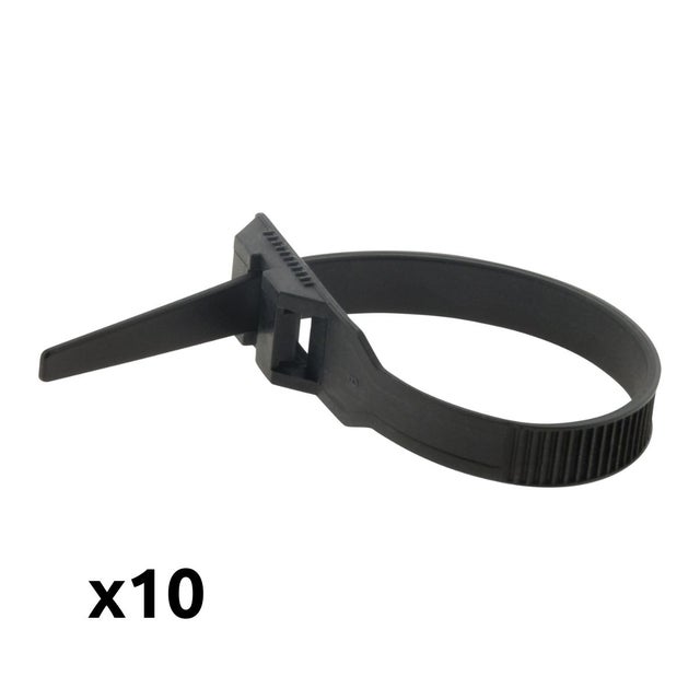 Lot de 10 colliers de câblage 9x 180mm - Noir - Zenitech