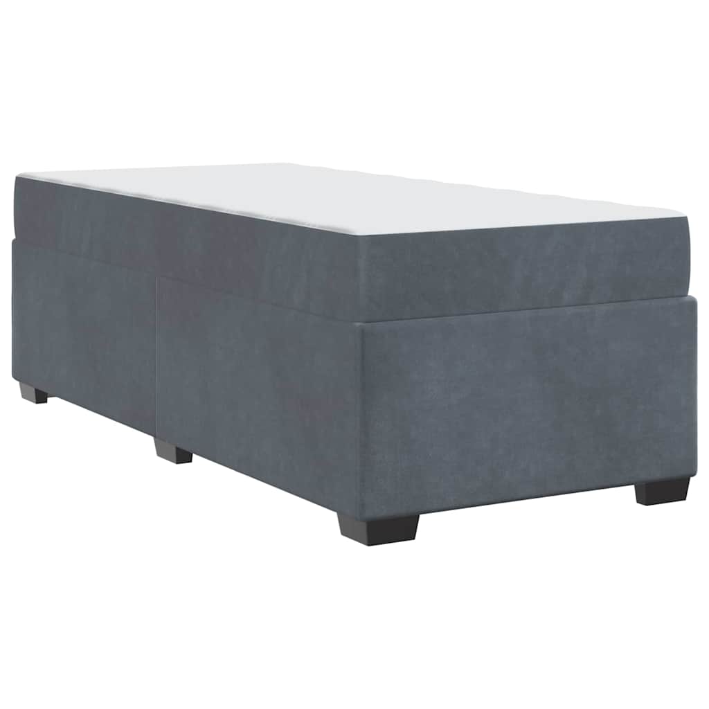 Cadre de lit avec matelas Gris foncé 90 x 200 cm Velours - 9