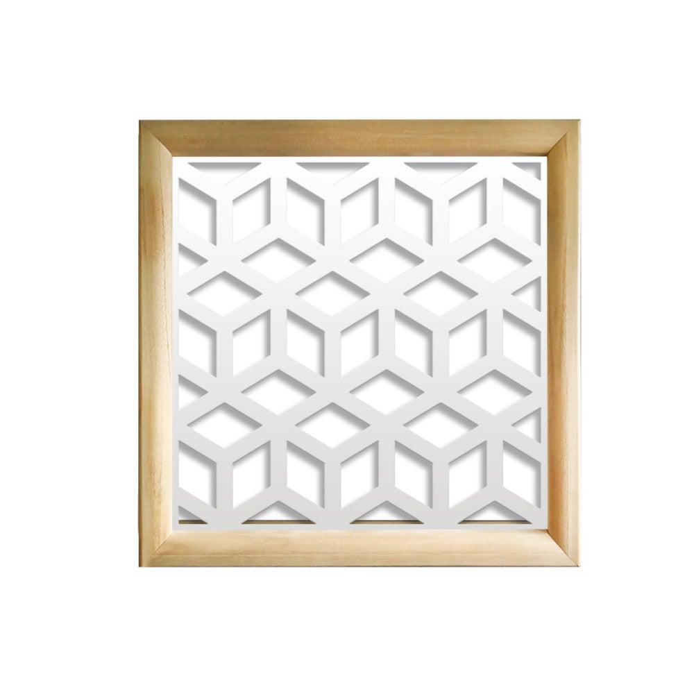 Cubo - módulos decorativos cuadrados de madera y pvc - medida 48x48cm - espesor 47mm - color interior blanco