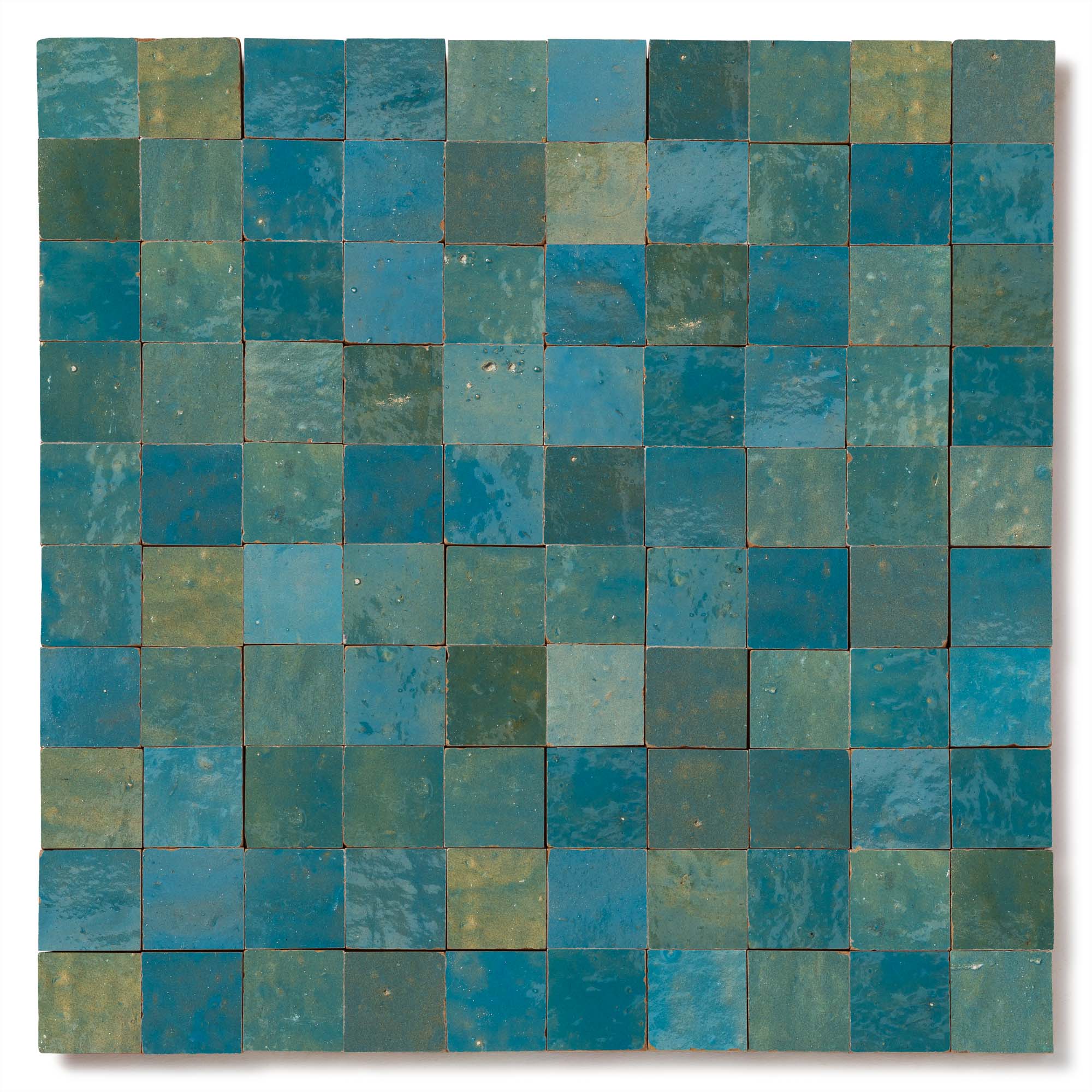Zellige Marocain Artisanal Véritable - Bleu Lazuli 3x3 cm - Carrelage ...