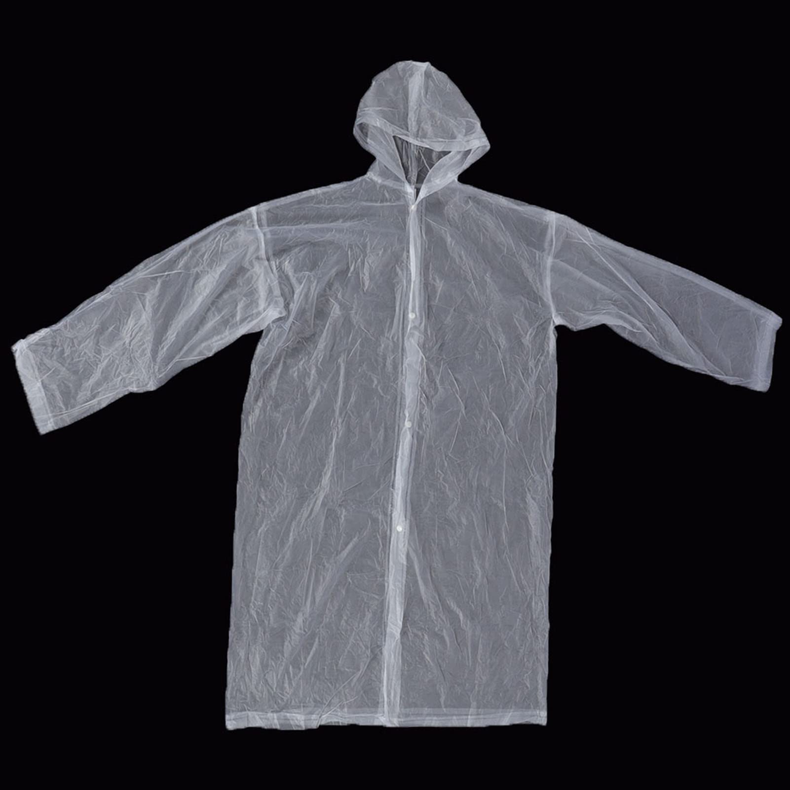 Imperméable à capuche et manches longues, imperméable, vêtement de pluie d'extérieur long, transparent - 9