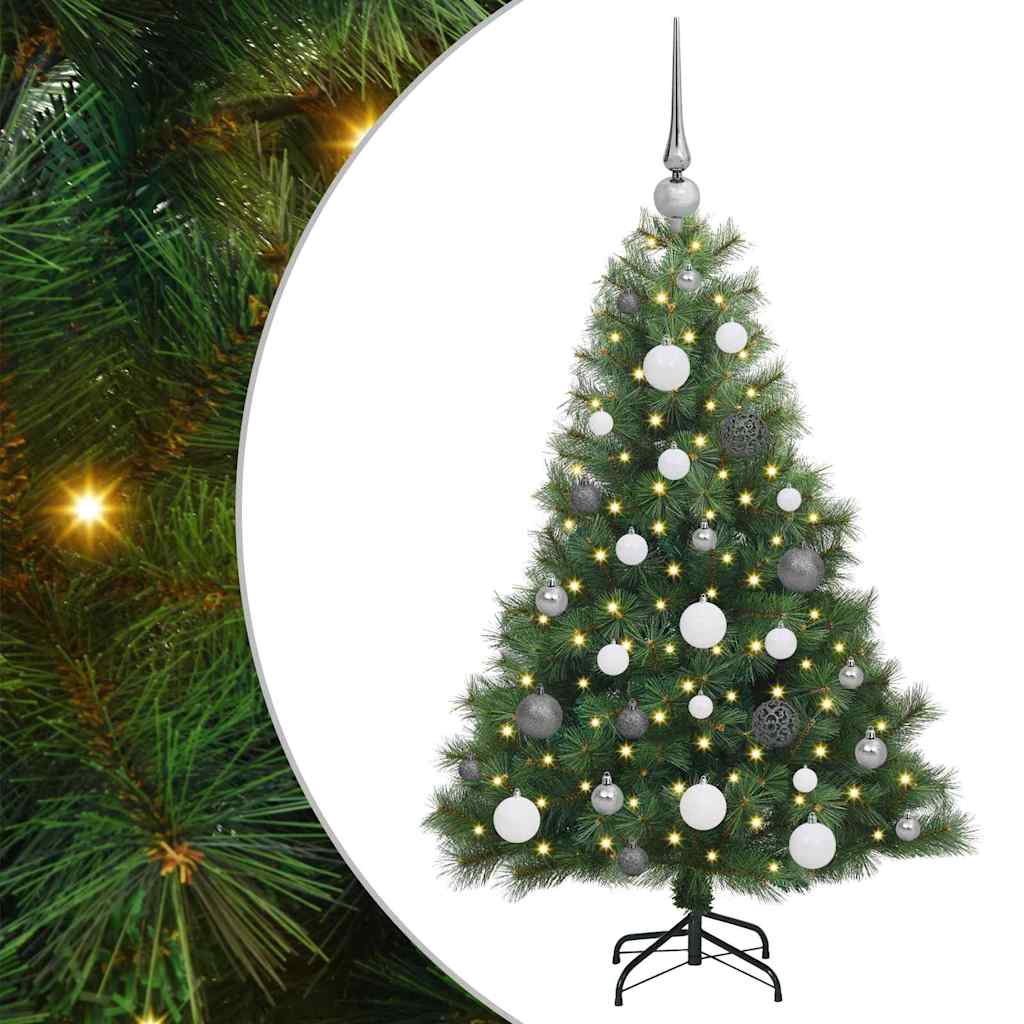 Sztuczna choinka z 150 diodami LED Zielony 120 cm PE i PVC