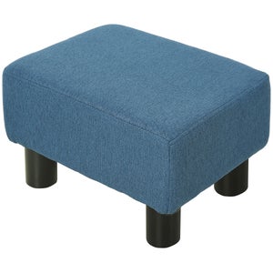 Pouf CONRAD Cotone Azzurro 50 Cm 50 Cm 35 Cm - 5