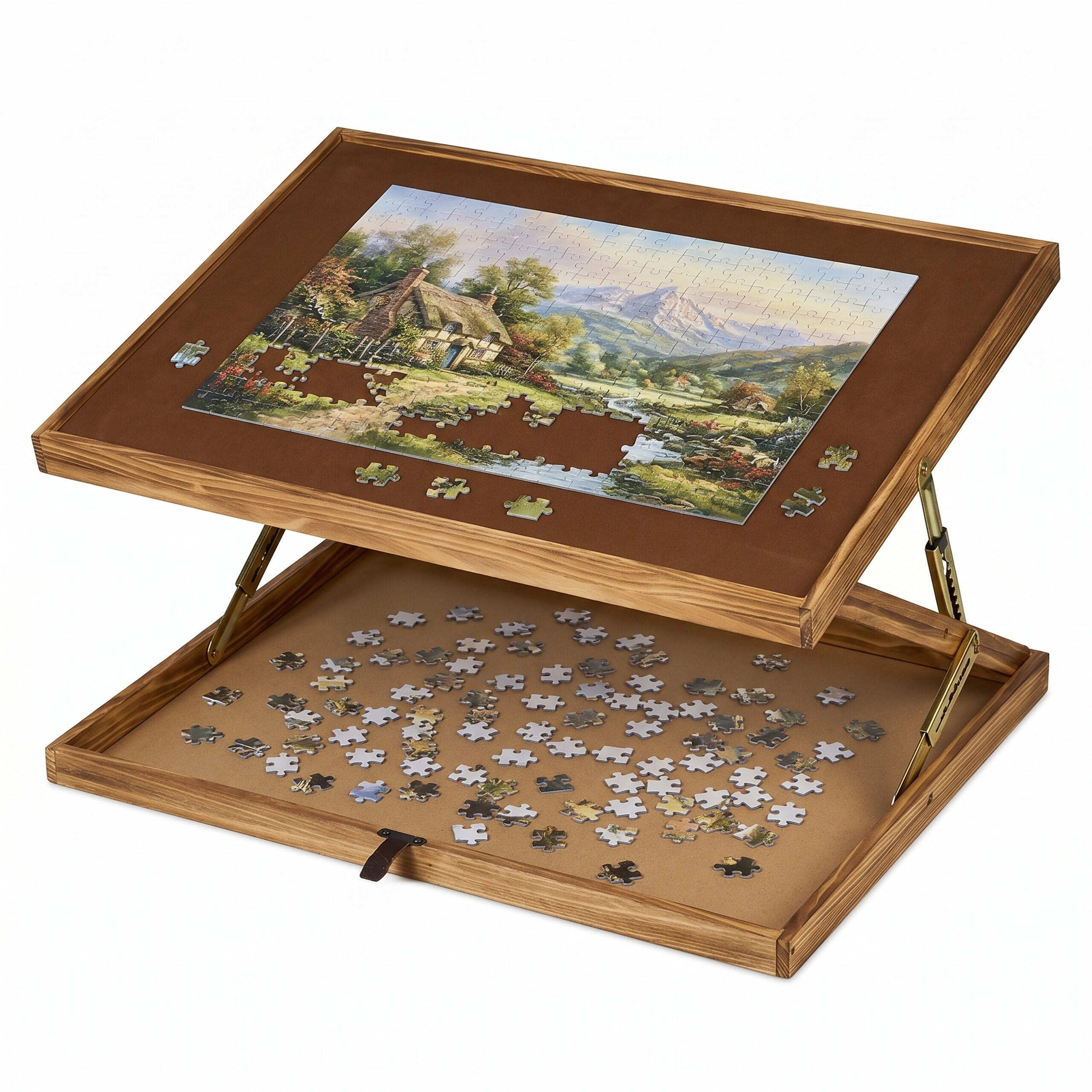 Relaxdays Table de puzzle, réversible, pour 1000 & 1500 pièces, hauteur réglable, bois, inclinable, support, marron - Jeux - Jouets Relaxdays Table de puzzle, réversible, pour 1000 & 1500 pièces, hauteur réglable, bois, inclinable, support, marron - Jeux - Jouets