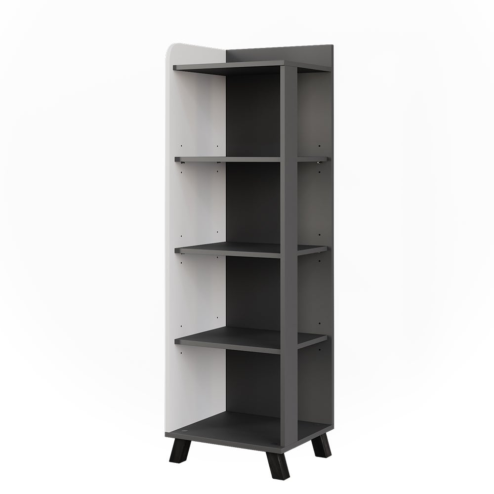 Vicco Półka łazienkowa Karen, Antracyt/biały, 40 x 128 cm z 4 przegrodami