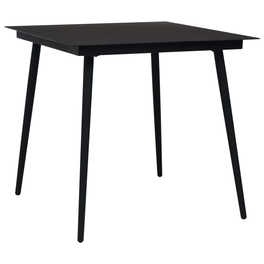 Mobilier à dîner d'extérieur 3 pcs Corde en coton et acier Noir - 3