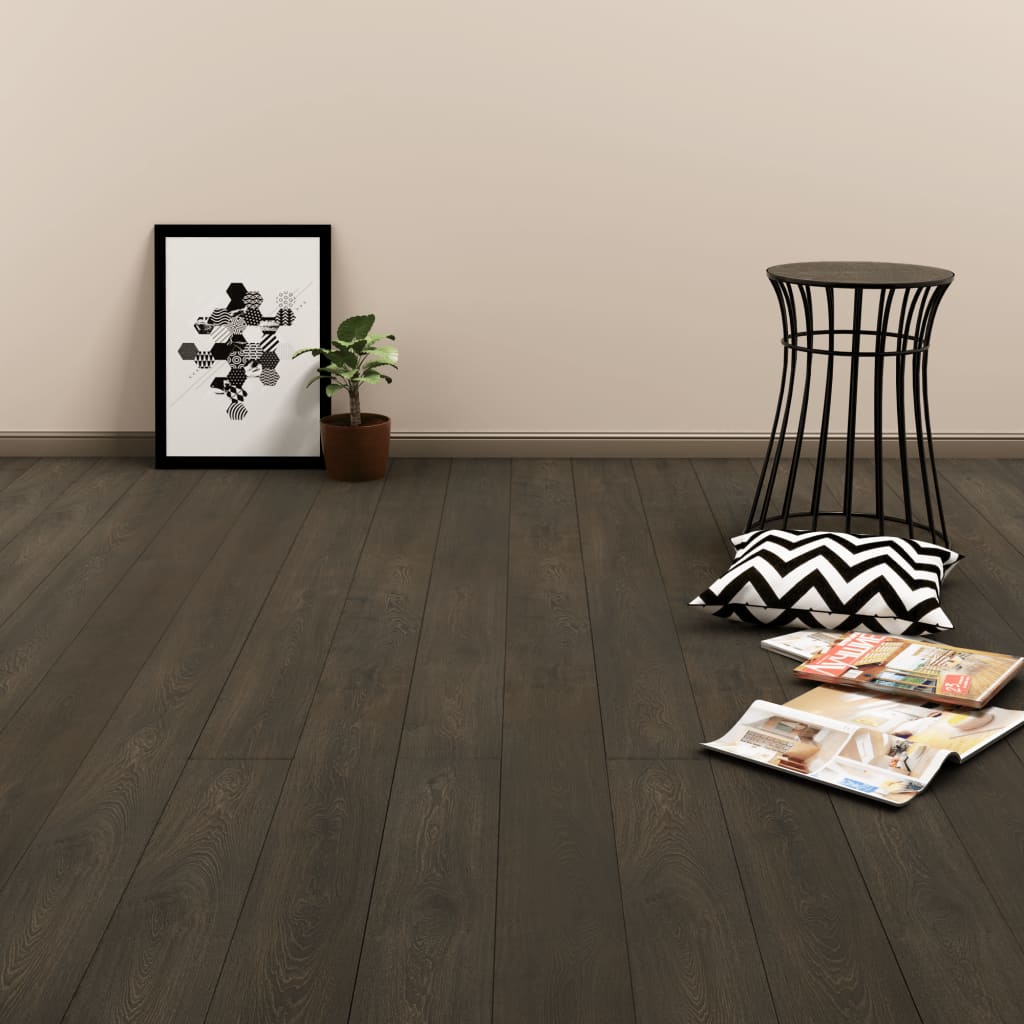Maison exclusive - lamas para suelo pvc autoadhesivas 4,46 m² 3 mm marrón oscuro