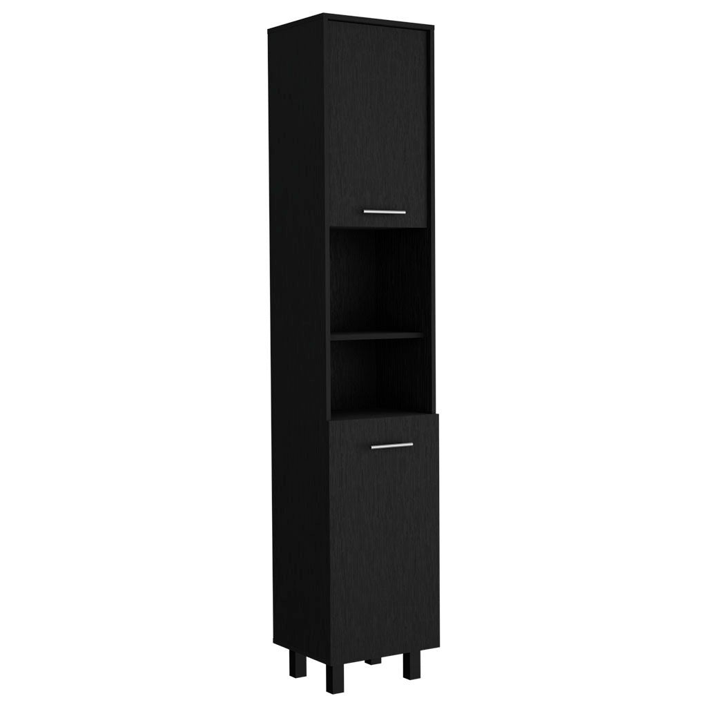 Despensa de cocina Hobart en melamina con 2 puertas y 5 estantes , 202 X 40 X 34.5 cm , Negro - 2