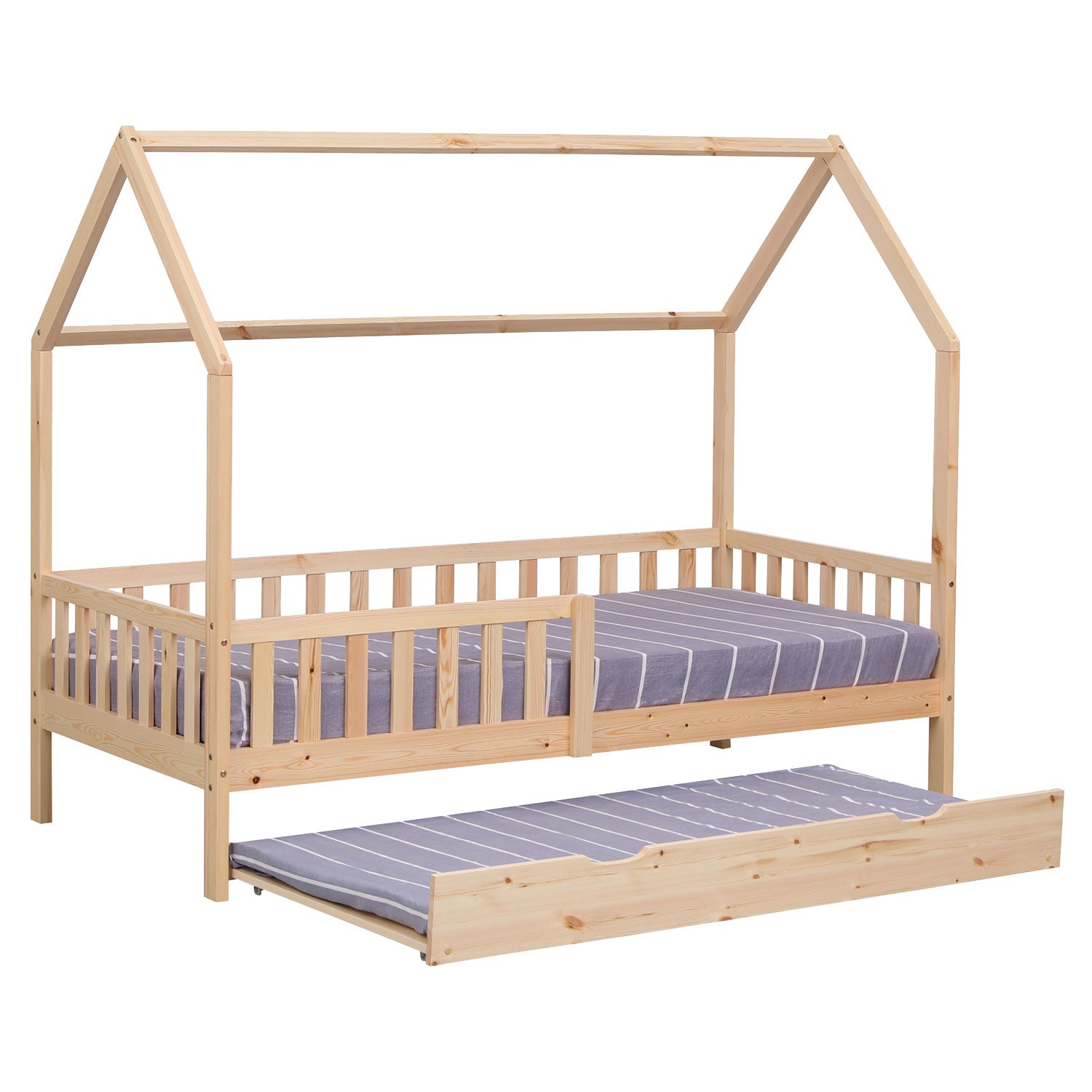 Lit cabane gigogne pour enfant en bois 2 places MARCEAU - 4