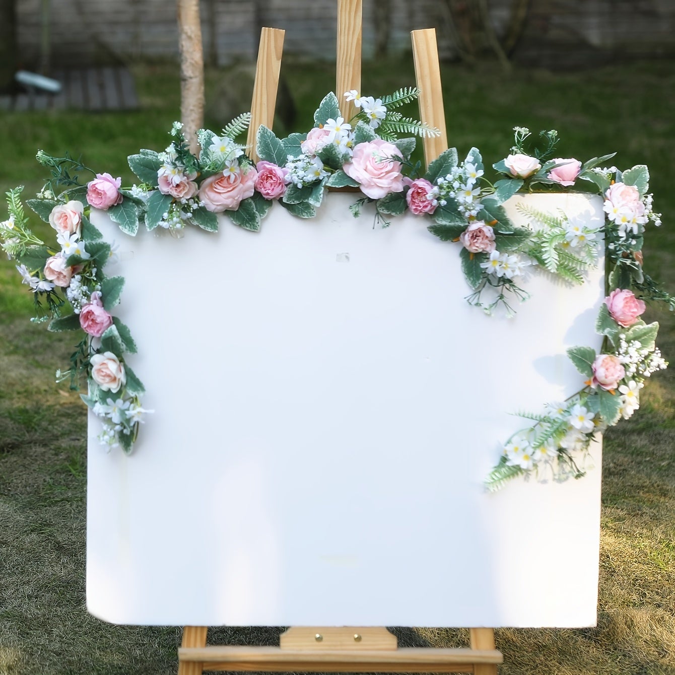 Décoration de fête, motif floral classique, guirlande classique, motif botanique, 170 cm, rose - 5