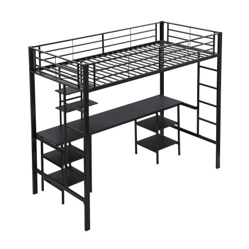 Lit superposé 140x200cm - un bureau sur le côté avec 3 grands tiroirs Lit superposé 140x200cm - un bureau sur le côté avec 3 grands tiroirs
