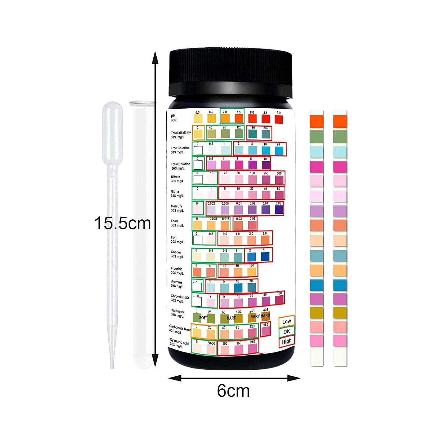 Kit de Test d'Eau 16-en-1 – Analyse du pH, dureté, chlore, plomb, nitrates – Pour eau potable, robinet, puits - 5