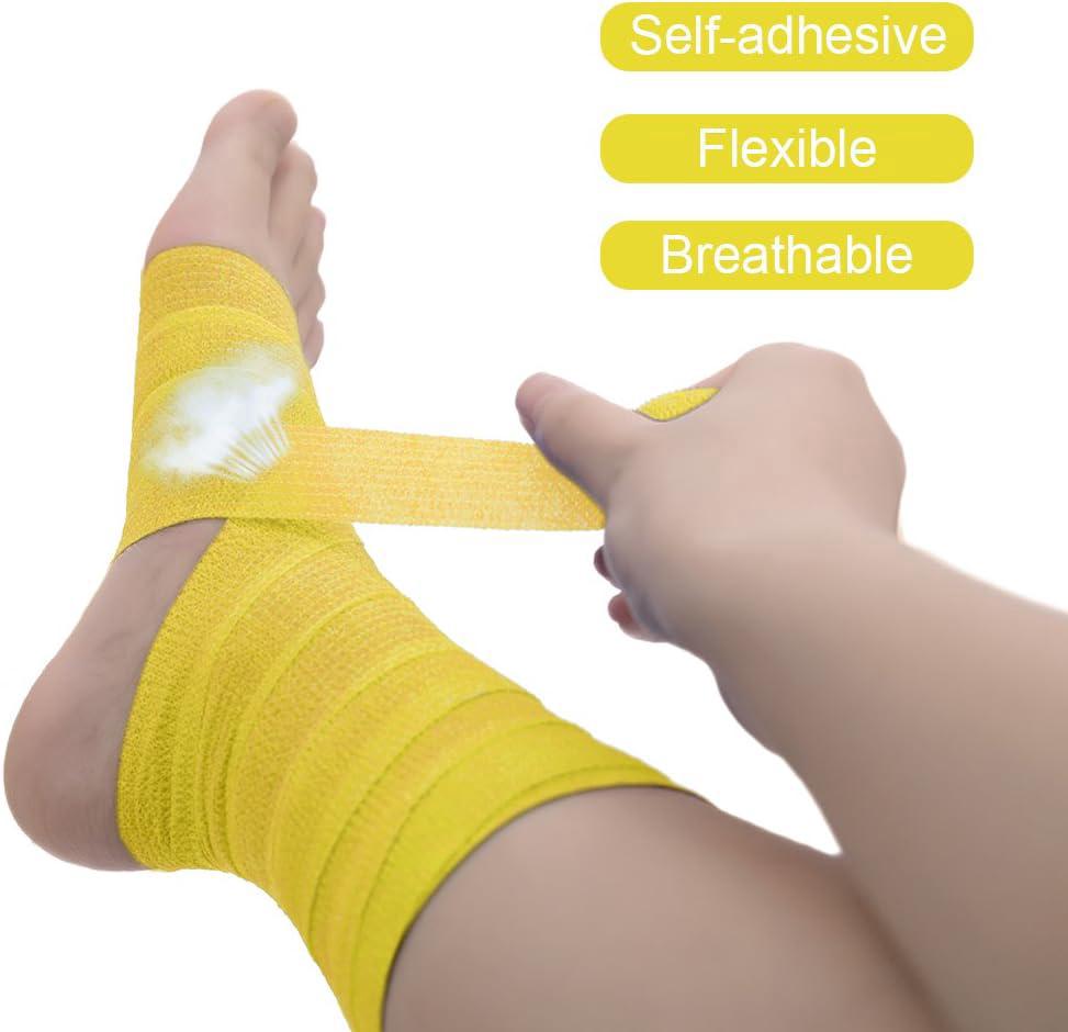 2,5 x 450 cm - 10 rotoli di nastro adesivo coesivo - Benda sportiva adesiva - Benda elastica autoadesiva - Benda medica - Striscia adesiva - 5