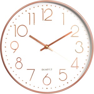 Moderno Creativo Orologio da Parete Minimalista Telaio in Metallo Decorativo Orologio Parete Silenzioso Alimentato a batteria Orologio al quarzo per Soggiorno Camera da letto Ufficio Cucina, Nero