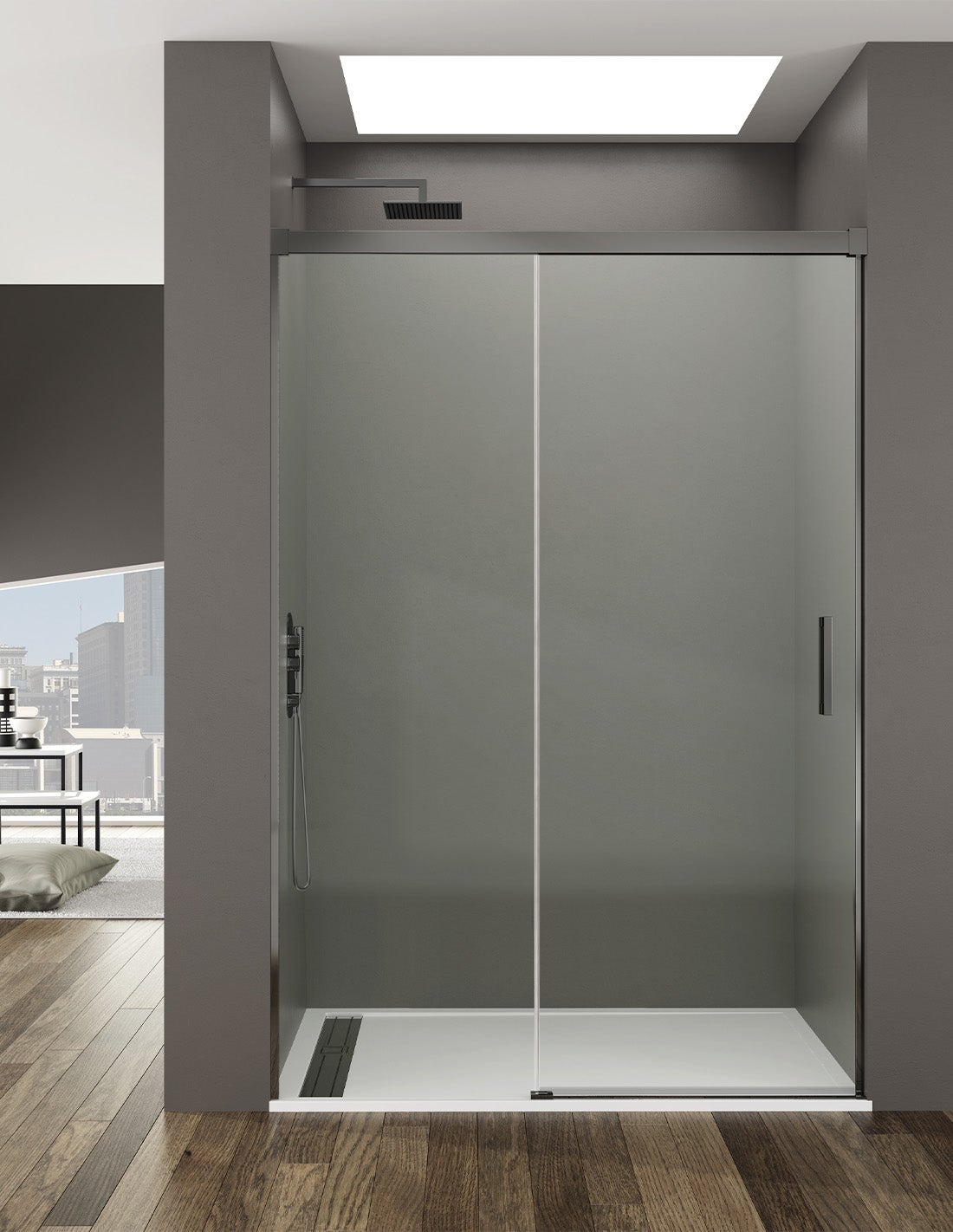 Cabine Paroi de douche frontale 1+1 ALLSTONE BASIC, Sans profil ...