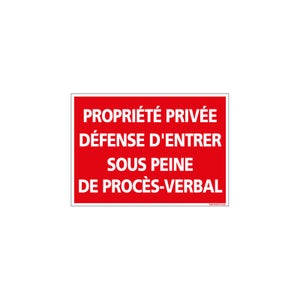 Panneau Propriété privée défense d'entrer rectangulaire