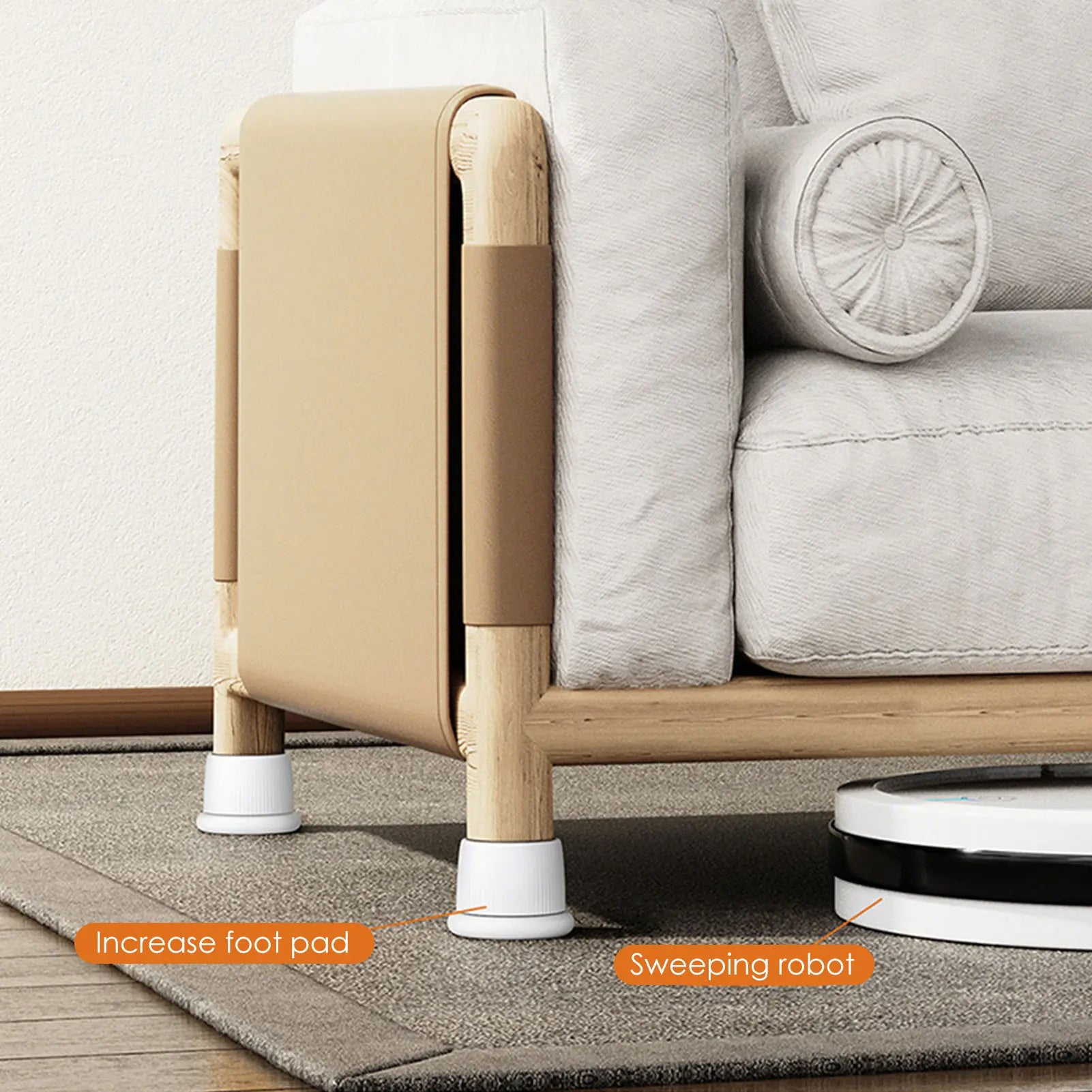 Rehausseurs de lit réglables pour meubles, hauteur 40-65mm, plastique antidérapant Durable, pour canapé, lit, Table (noir), 4 pièces - 6