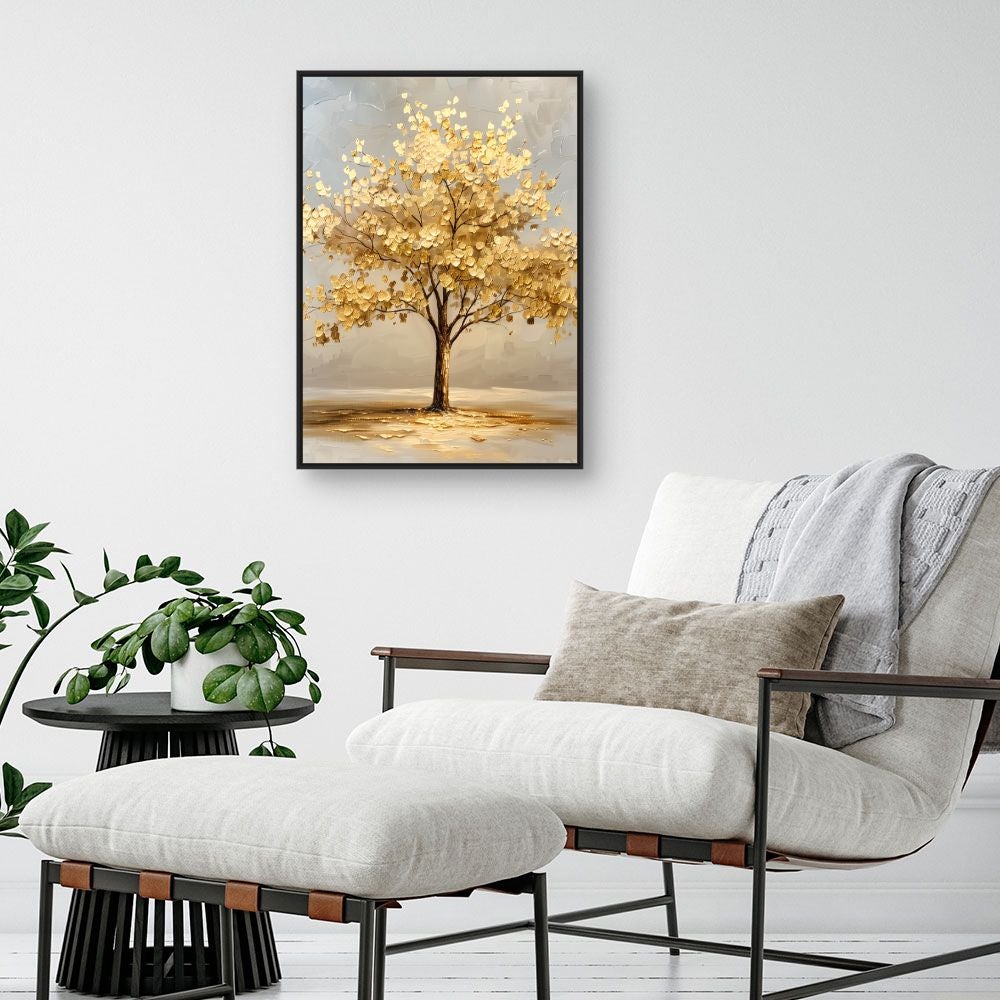 Toile encadrée Arbre éclatant / 50x70cm / Cadre Noir / Fabriqué en France / Toile murale / DADA ART - 2