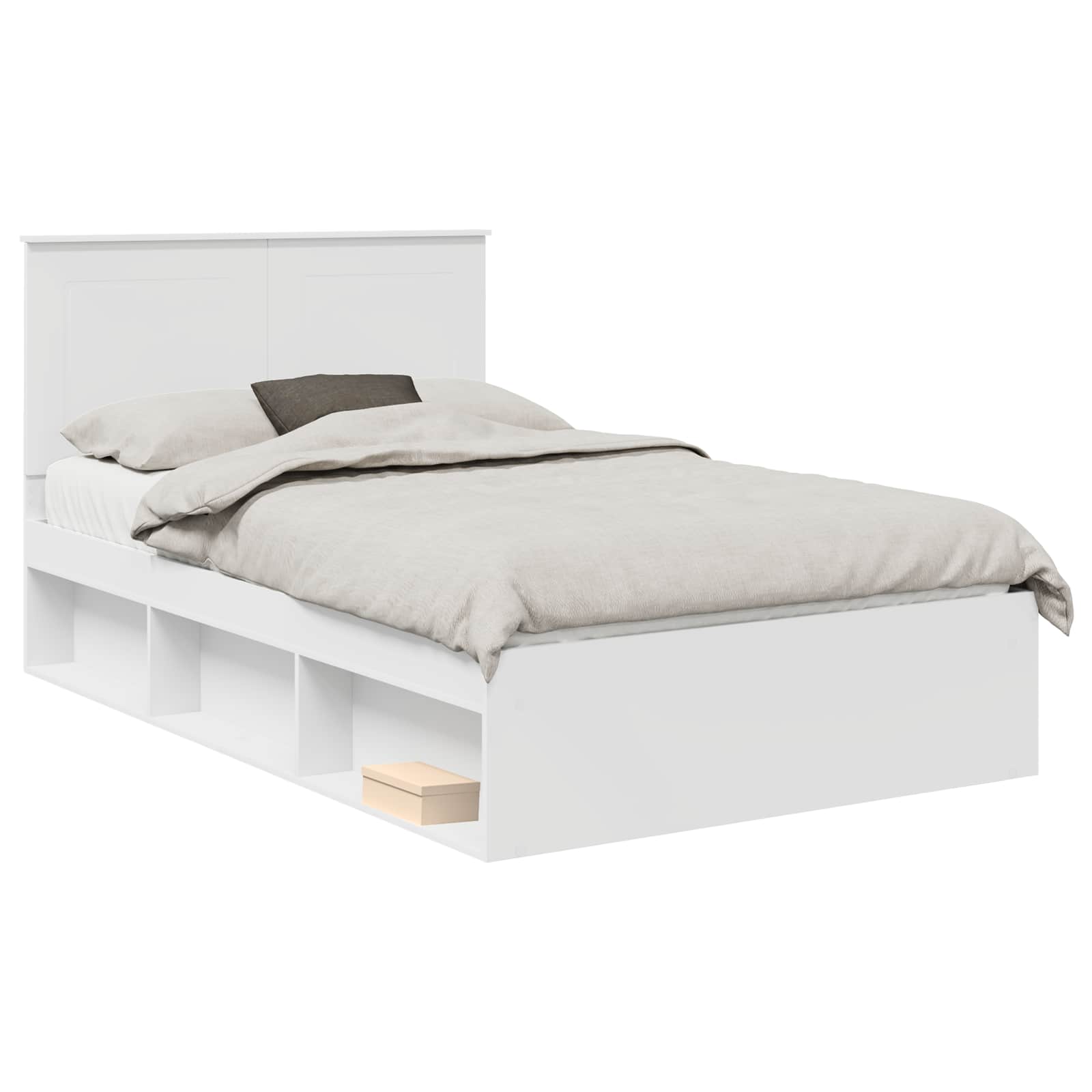 Cadre de lit Blanc 120 x 190 cm Bois de pin massif - 2