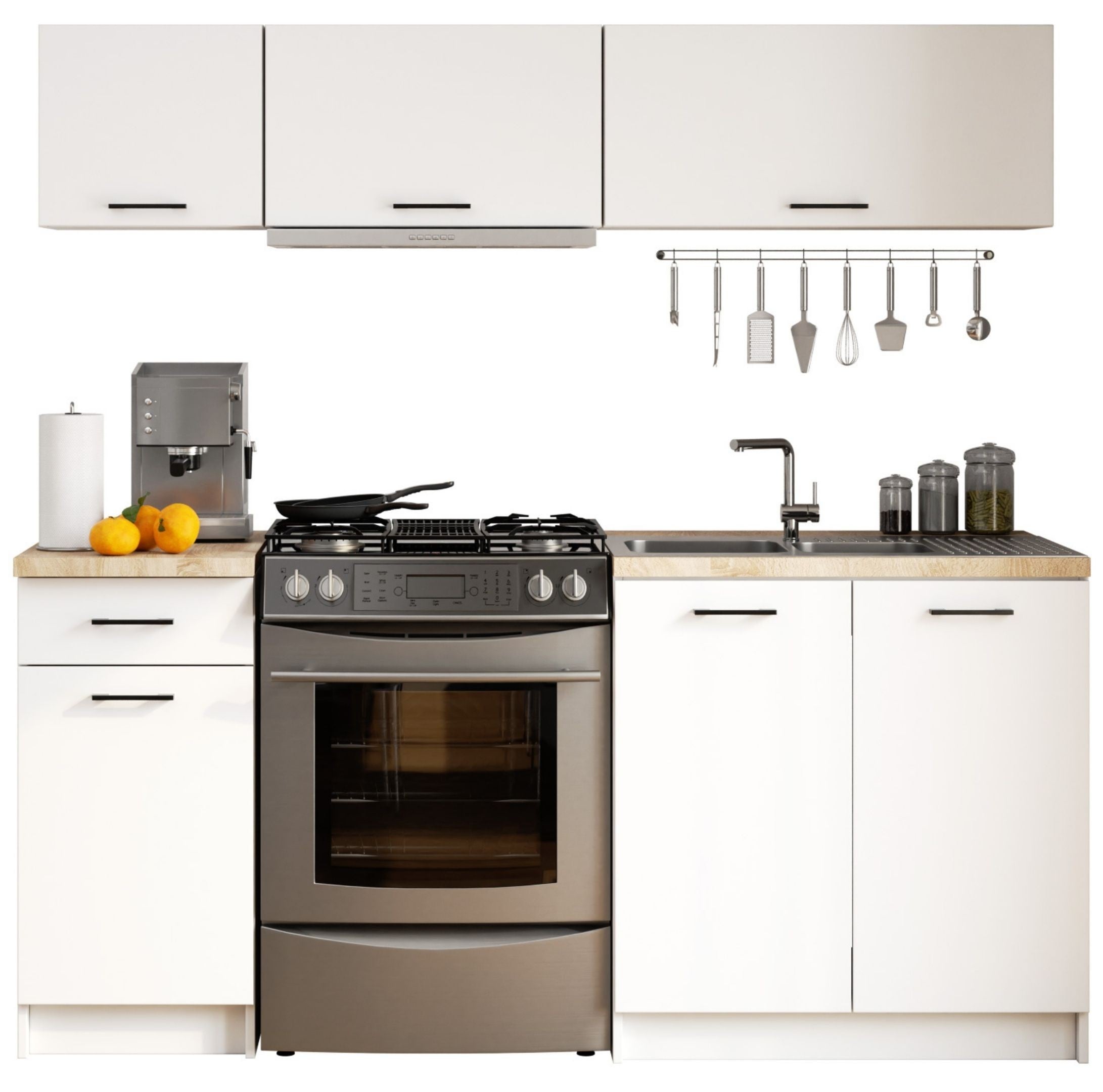 Meuble de cuisine haut AKORD W40 hotte OLIWIA modulable Blanc 40 cm 1 porte couleur Blanc 1 étagère 40x30x29 cm - 7