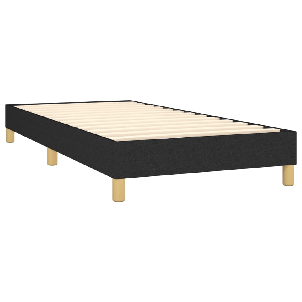 Maison Exclusive - Sommier à lattes de lit avec matelas et LED Noir 90x200cm Tissu - 5