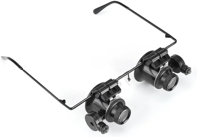 Lente d'ingrandimento per occhiali, con luce LED, lente d'ingrandimento professionale per orologi, lente d'ingrandimento 20x