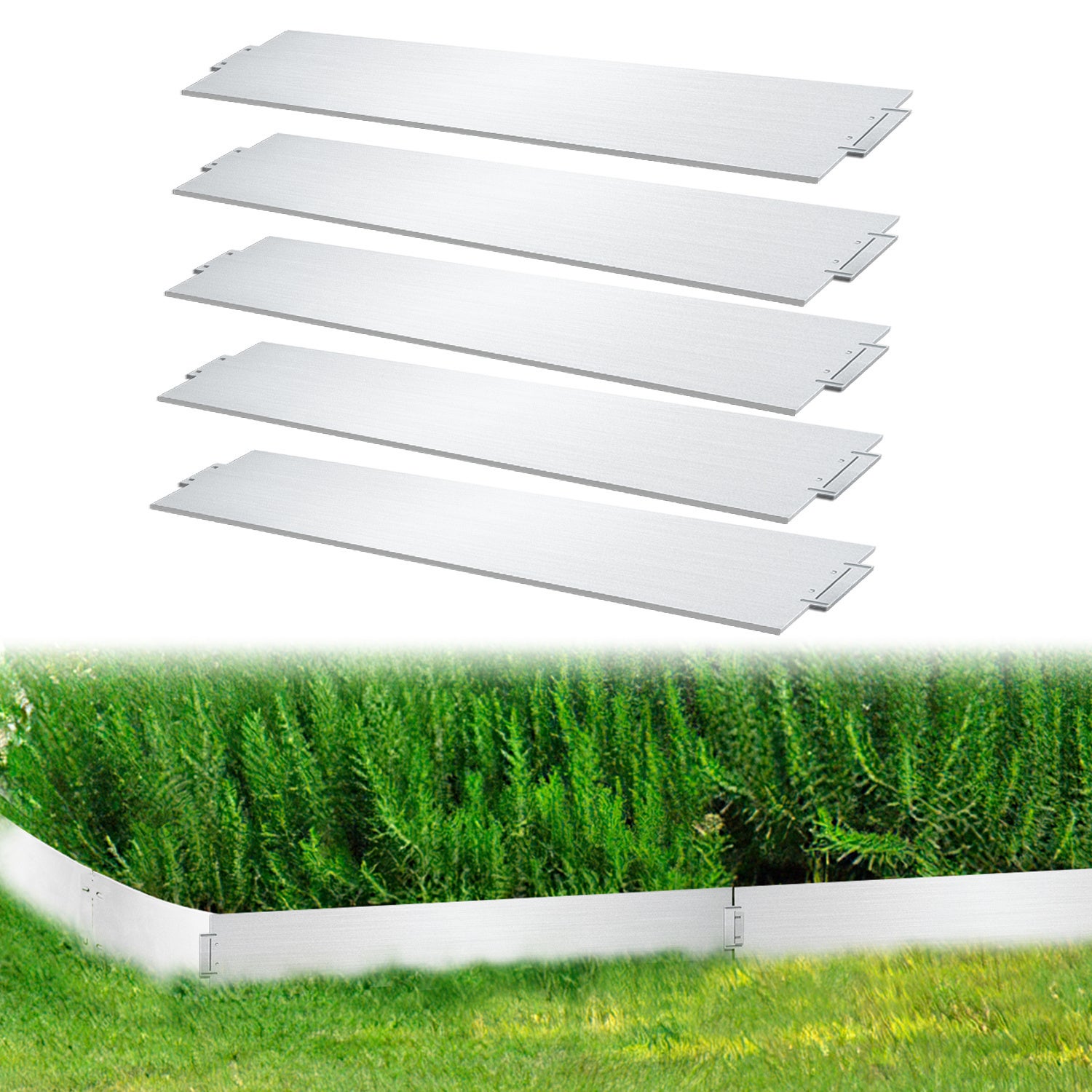 Jardinion Bordatura Per Prato E Aiuole, 80 Cm, Verde, In Plastica Riciclata, Flessibile E Resistente Ai Raggi UV - 3