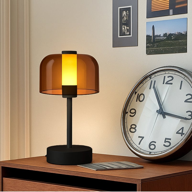 Lampada Da Tavolo In Metallo Argento - Design Semplice Con Interruttore, Per Camera Da Letto, Soggiorno, Ufficio - 2