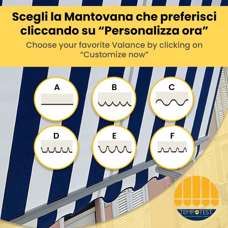 Tessuto di Ricambio Tempotest Parà - Telo per Tenda da Sole, Bracci Estensibili, a Caduta e Giardino - Idrorepellente, UV Resistente - 5
