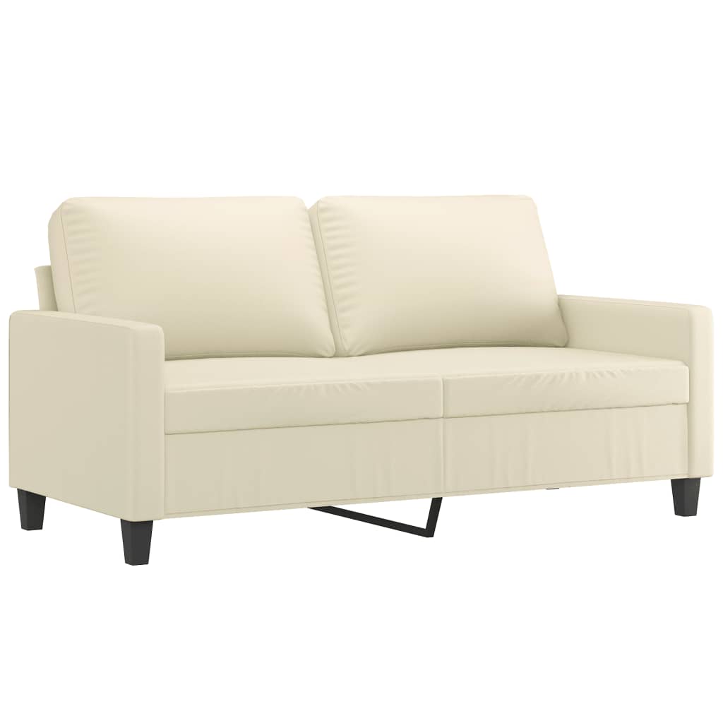 Sofá de 2 plazas | sofá de salón | sofá de descanso de cuero sintético color crema 140 cm cfw17694