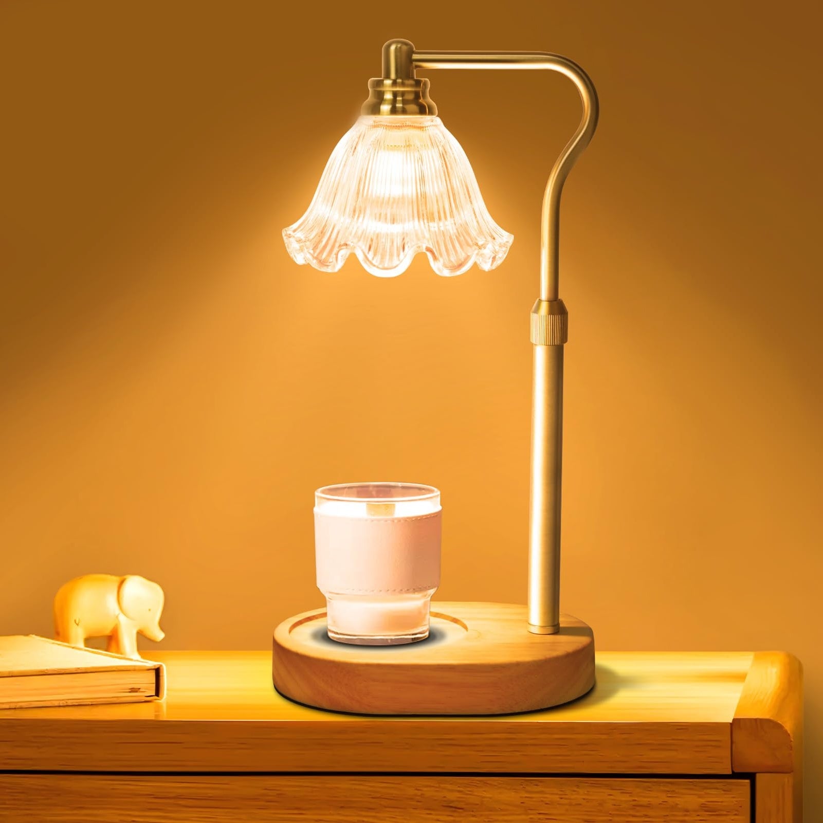 Lampe Chauffe Bougie WUEAOA Avec Minuterie Et Variateur - Hauteur Réglable, 4 Niveaux Luminosité