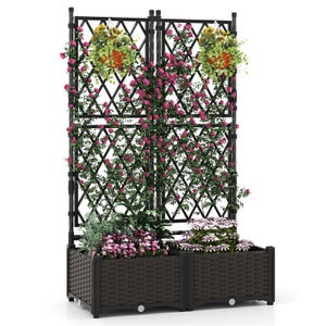 Letto da Giardino Rialzato in Tessuto, Borsa per Piante a 7 Scomparti Sacchi per Piante Cassoni per Orto Vasche per Orto Sacchetto per Piante, con 10 Etichette per Piante, Erbe, Fiori e