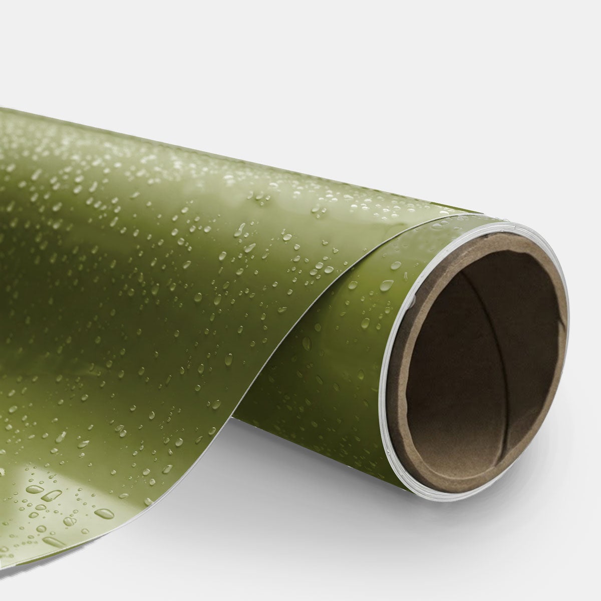 Rouleau adhésif décoratif Vinyle au Mètre - Sticker Lavable Imperméable Mur Cuisine Meubles - 60cmx1m - Vert olive - 8