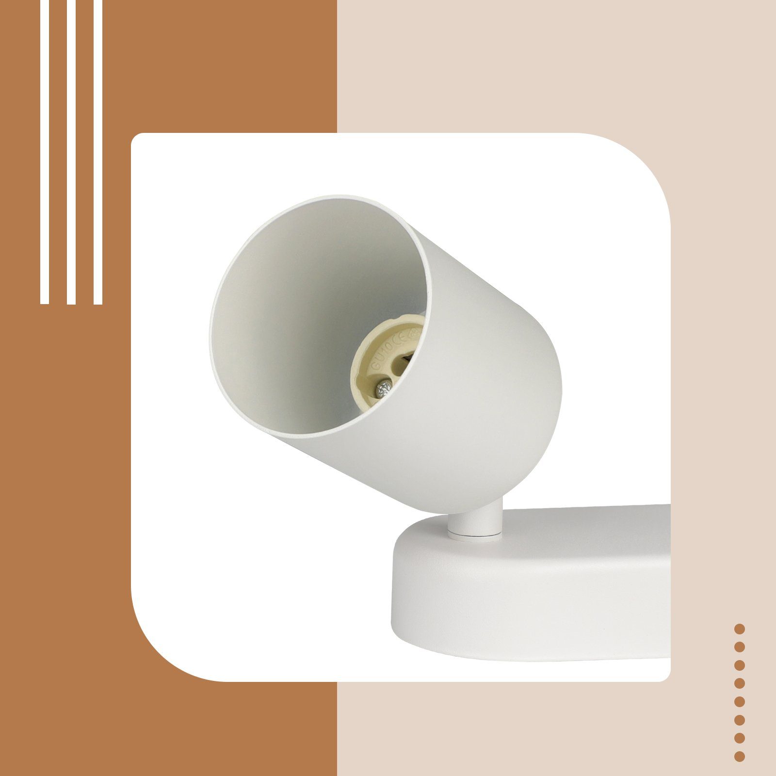 NETTLIFE 4 Focos de Techo GU10 de diseño moderno Orientables en color blanco para salón pasillo dormitorio comedor cocina - 5